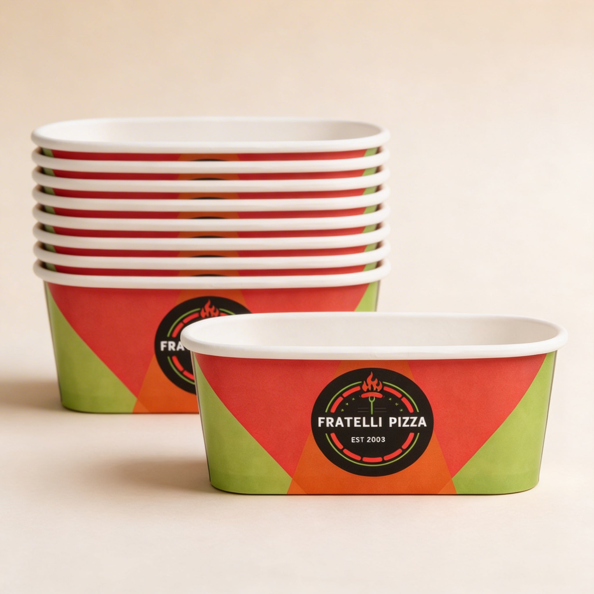 Custom Printed Rectangular Paperboard Bowls